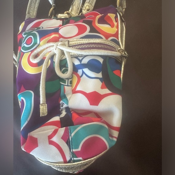 Coach Vintage Poppy Pop C Spotlight Tote Shoulder Bag Gold Multi C0973-13830 - Picture 7 of 13